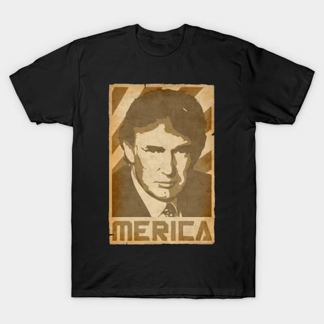 Donald Trump Merica Retro Propaganda T-Shirt by Nerd_art